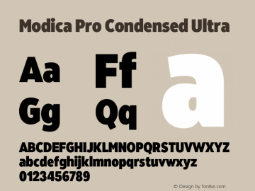 Modica Pro Condensed Ultra Version 1.000;Glyphs 3.1.2 (3151)图片样张
