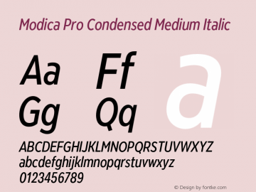 Modica Pro Condensed Medium Italic Version 1.000;Glyphs 3.1.2 (3151)图片样张