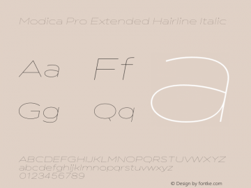 Modica Pro Extended Hairline Italic Version 1.000;Glyphs 3.1.2 (3151)图片样张