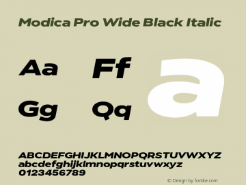 Modica Pro Wide Black Italic Version 1.000;Glyphs 3.1.2 (3151)图片样张