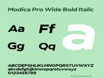 Modica Pro Wide Bold Italic Version 1.000;Glyphs 3.1.2 (3151)图片样张
