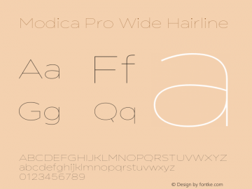 Modica Pro Wide Hairline Version 1.000;Glyphs 3.1.2 (3151)图片样张