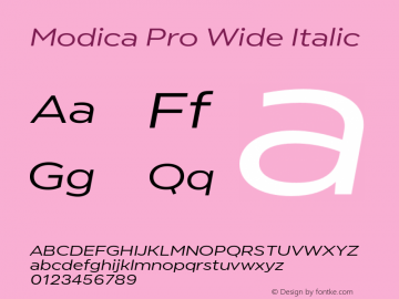 Modica Pro Wide Italic Version 1.000;Glyphs 3.1.2 (3151)图片样张