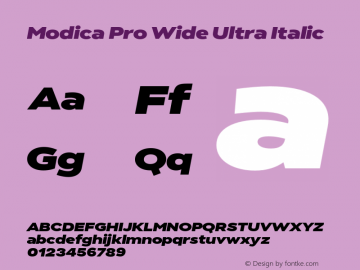 Modica Pro Wide Ultra Italic Version 1.000;Glyphs 3.1.2 (3151)图片样张