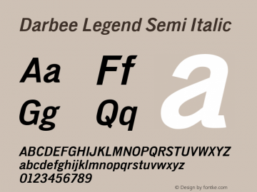 Darbee Legend Semi Italic Version 3.000图片样张