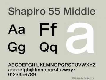 Shapiro 55 Middle Version 2.000;PS 002.000;hotconv 1.0.88;makeotf.lib2.5.64775图片样张