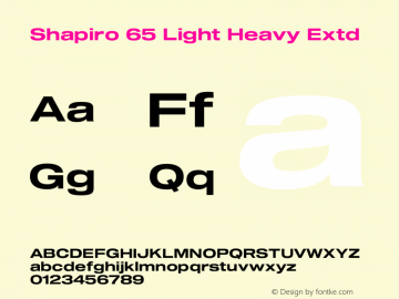 Shapiro 65 Light Heavy Extd Version 3.001;PS 003.001;hotconv 1.0.88;makeotf.lib2.5.64775图片样张