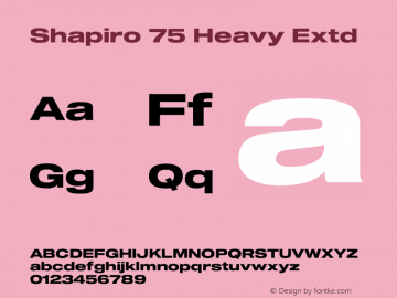 Shapiro 75 Heavy Extd Version 3.001;PS 003.001;hotconv 1.0.88;makeotf.lib2.5.64775图片样张