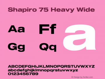 Shapiro 75 Heavy Wide Version 2.000;PS 002.000;hotconv 1.0.88;makeotf.lib2.5.64775图片样张