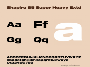 Shapiro 85 Super Heavy Extd Version 3.001;PS 003.001;hotconv 1.0.88;makeotf.lib2.5.64775图片样张