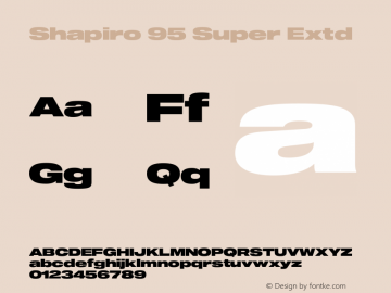 Shapiro 95 Super Extd Version 3.001;PS 003.001;hotconv 1.0.88;makeotf.lib2.5.64775图片样张