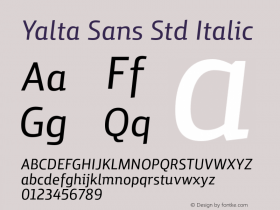 Yalta Sans Std Italic Version 1.000图片样张