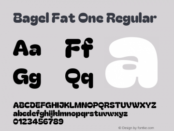 Bagel Fat One Regular Version 1.000; ttfautohint (v1.8.4.7-5d5b);gftools[0.9.28]图片样张