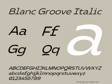 BlancGroove-Italic Version 1.000图片样张