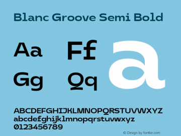 Blanc Groove Semi Bold Version 1.000图片样张