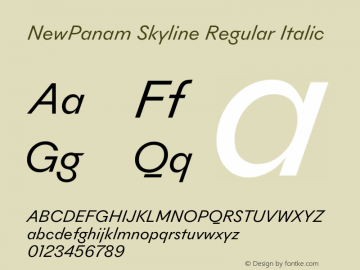 NewPanam Skyline Regular Italic Version 2.500图片样张