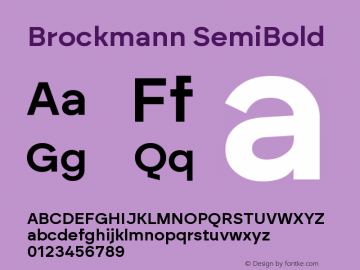Brockmann SemiBold Version 1.000图片样张