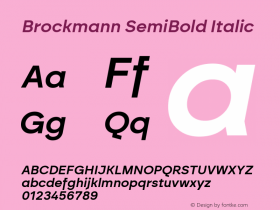 Brockmann SemiBold Italic Version 1.000图片样张