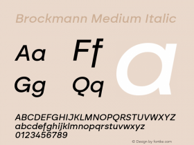 Brockmann Medium Italic Version 1.000图片样张
