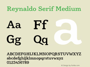 Reynaldo-SerifMedium Version 1.000;PS 001.000;hotconv 1.0.88;makeotf.lib2.5.64775图片样张