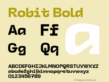 Robit Bold Version 1.031;Glyphs 3.1.1 (3148) | WF图片样张