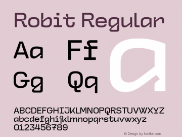 Robit Regular Version 1.031;Glyphs 3.1.1 (3148) | WF图片样张