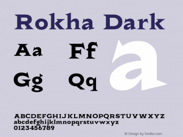 Rokha Dark Version 1.000;Glyphs 3.1.2 (3151)图片样张