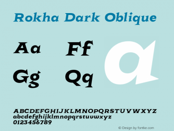 Rokha Dark Oblique Version 1.000;Glyphs 3.1.2 (3151)图片样张
