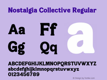Nostalgia Collective Regular Version 1.001;Fontself Maker 3.5.4图片样张