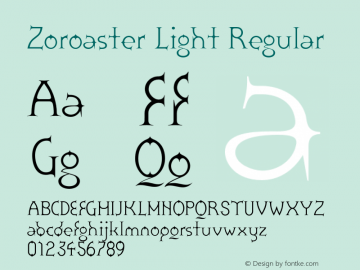 Zoroaster Light Regular 001.001 Font Sample