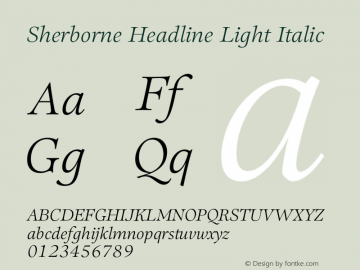 Sherborne Headline Light Italic Version 1.003;FEAKit 1.0图片样张