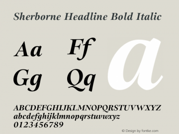 Sherborne Headline Bold Italic Version 1.003;FEAKit 1.0图片样张