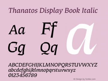 Thanatos Display Book Italic Version 1.000图片样张