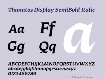 Thanatos Display SemiBold Italic Version 1.000图片样张