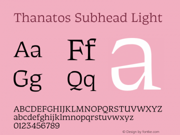 Thanatos Subhead Light Version 1.000图片样张