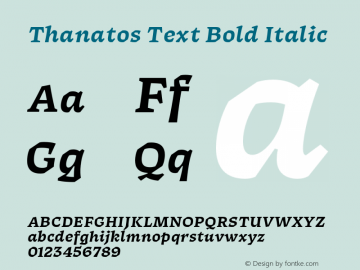 Thanatos Text Bold Italic Version 1.000图片样张