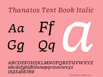 Thanatos Text Book Italic Version 1.000图片样张