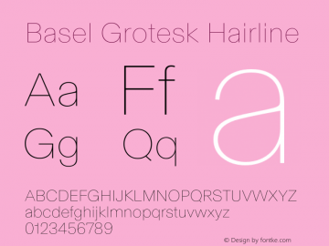 Basel Grotesk Hairline Version 1.005图片样张