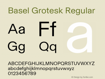 Basel Grotesk Regular Version 1.005图片样张