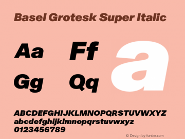 Basel Grotesk Super Italic Version 1.005图片样张