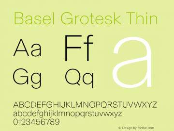 Basel Grotesk Thin Version 1.005图片样张