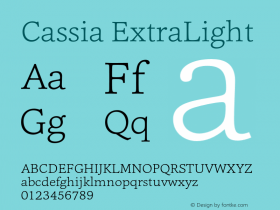 Cassia-ExtraLight Version 1.000图片样张