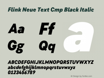 Flink Neue Text Cmp Black Italic Version 2.100;Glyphs 3.1.2 (3150)图片样张