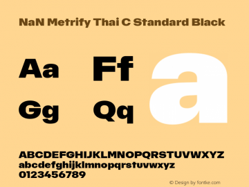 NaN Metrify Thai C Standard Black Version 1.500; ttfautohint (v1.8.4)图片样张