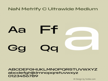NaN Metrify C Ultrawide Medium Version 1.500; ttfautohint (v1.8.4)图片样张