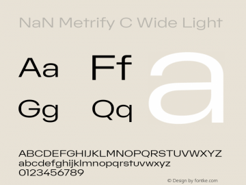 NaN Metrify C Wide Light Version 1.500; ttfautohint (v1.8.4)图片样张