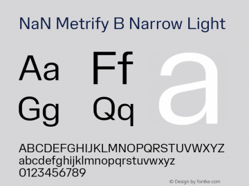 NaN Metrify B Narrow Light Version 1.500; ttfautohint (v1.8.4)图片样张