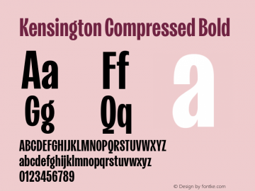 Kensington Compressed Bold Version 1.000;ttfautohint (v1.8.2)图片样张