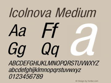 Icolnova Medium 001.000 Font Sample