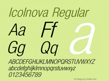 Icolnova Regular 001.000 Font Sample